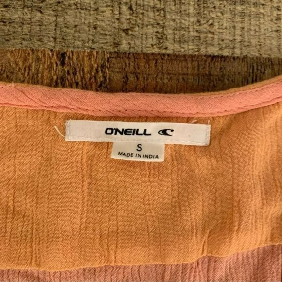 O’Neill Phaedra beach color block dress orange navy yellow pink size small - Picture 4 of 10